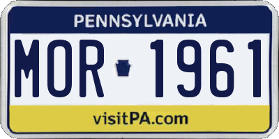 PA license plate MOR1961