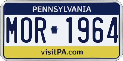PA license plate MOR1964