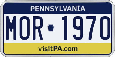 PA license plate MOR1970