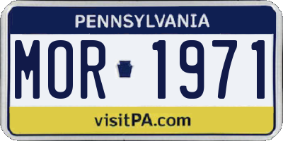 PA license plate MOR1971