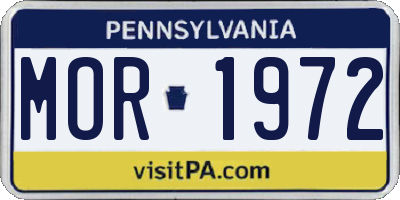 PA license plate MOR1972