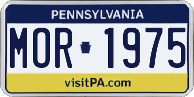 PA license plate MOR1975
