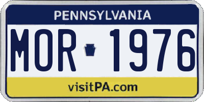 PA license plate MOR1976