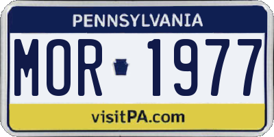 PA license plate MOR1977