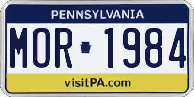 PA license plate MOR1984