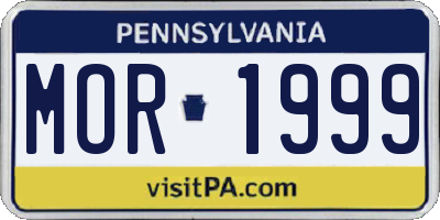 PA license plate MOR1999