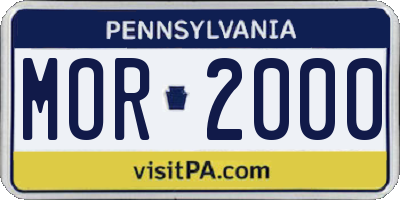 PA license plate MOR2000