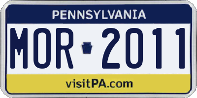 PA license plate MOR2011