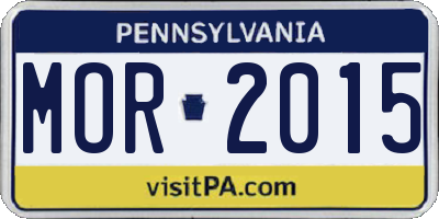 PA license plate MOR2015