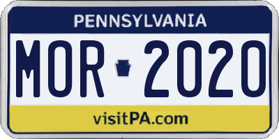 PA license plate MOR2020