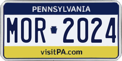 PA license plate MOR2024
