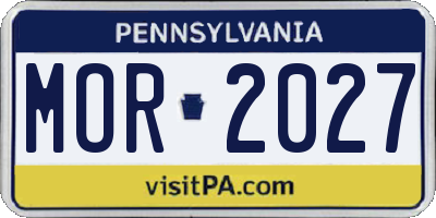 PA license plate MOR2027