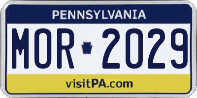 PA license plate MOR2029