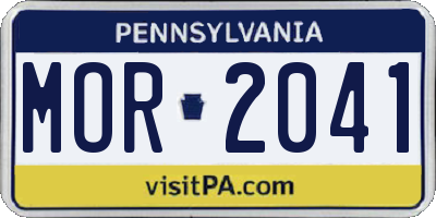 PA license plate MOR2041
