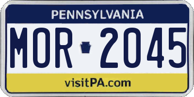 PA license plate MOR2045