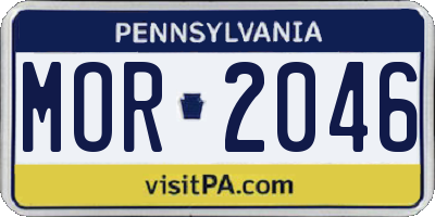 PA license plate MOR2046