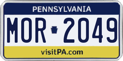 PA license plate MOR2049