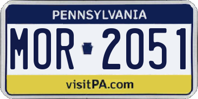 PA license plate MOR2051
