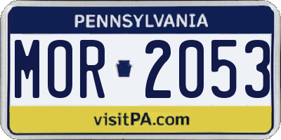 PA license plate MOR2053