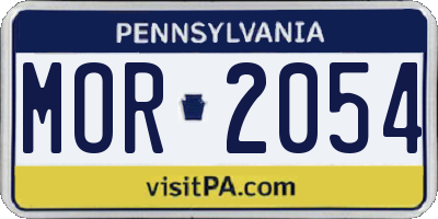 PA license plate MOR2054