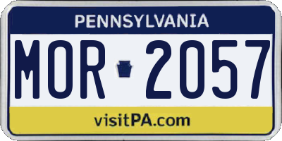 PA license plate MOR2057