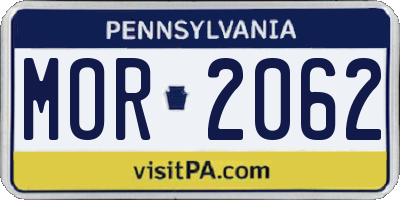 PA license plate MOR2062