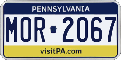 PA license plate MOR2067