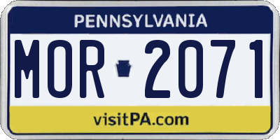 PA license plate MOR2071