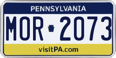 PA license plate MOR2073