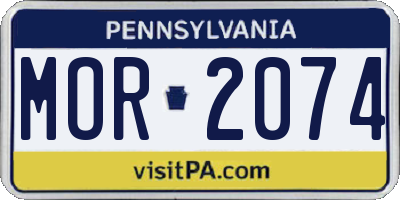 PA license plate MOR2074