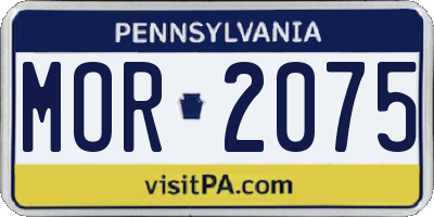 PA license plate MOR2075