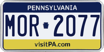 PA license plate MOR2077