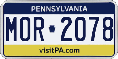 PA license plate MOR2078