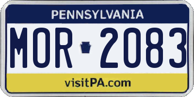 PA license plate MOR2083