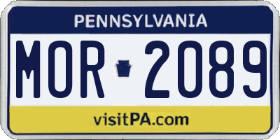 PA license plate MOR2089
