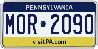 PA license plate MOR2090