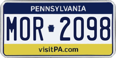 PA license plate MOR2098