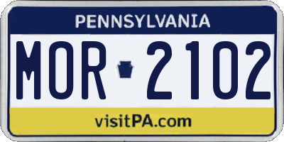 PA license plate MOR2102