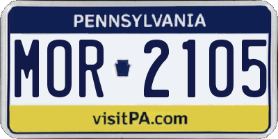 PA license plate MOR2105