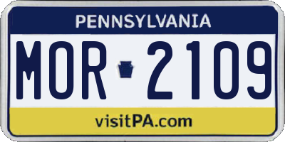 PA license plate MOR2109