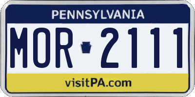 PA license plate MOR2111
