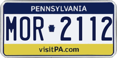 PA license plate MOR2112