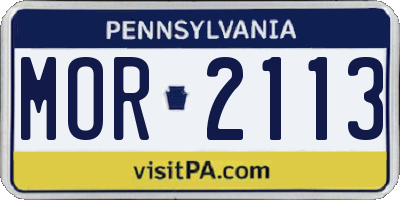 PA license plate MOR2113