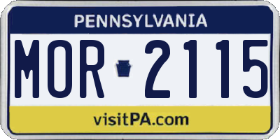 PA license plate MOR2115