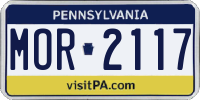 PA license plate MOR2117