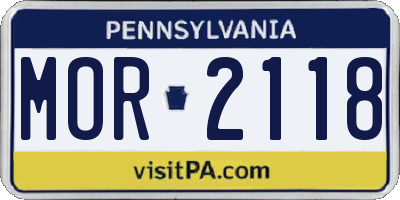 PA license plate MOR2118