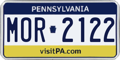 PA license plate MOR2122