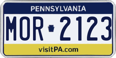 PA license plate MOR2123