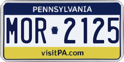PA license plate MOR2125