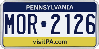 PA license plate MOR2126